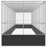 Aviary with Extension Silver 1039x207x212 cm Steel - Top-Down View