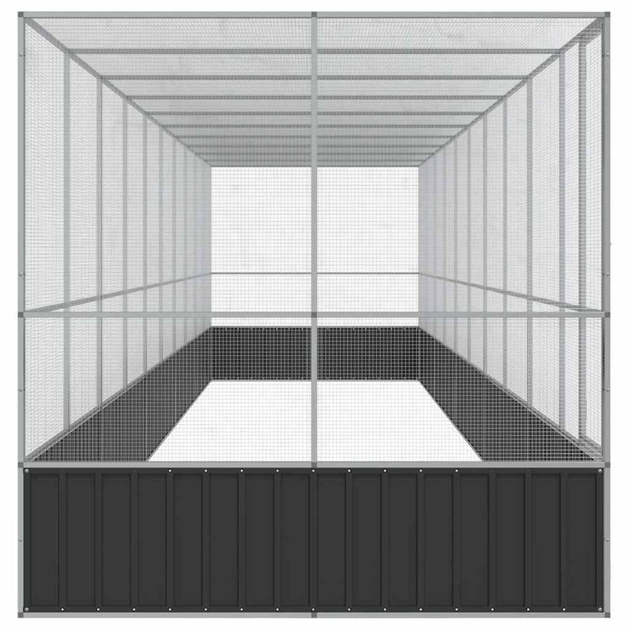 Aviary with Extension Silver 1039x207x212 cm Steel