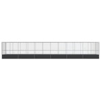Aviary with Extension Silver 1246x207x212 cm Steel