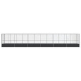 Aviary with Extension Silver 1246x207x212 cm Steel - Side View