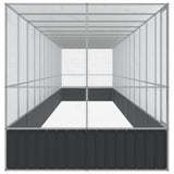 Aviary with Extension Silver 1246x207x212 cm Steel - Top-Down View