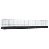 Aviary with Extension Silver 1246x207x212 cm Steel