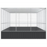Aviary with Extension Silver 518x307x212 cm Steel - Top-Down View