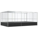 Aviary with Extension Silver 518x307x212 cm Steel - 45-Degree Angle