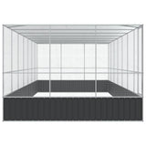 Aviary with Extension Silver 725x307x212 cm Steel - Top-Down View