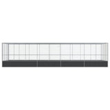 Aviary with Extension Silver 932x307x212 cm Steel