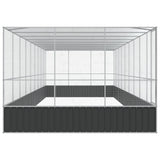 Aviary with Extension Silver 932x307x212 cm Steel - Top-Down View