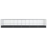 Aviary with Extension Silver 1139x307x212 cm Steel