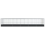 Aviary with Extension Silver 1139x307x212 cm Steel - Side View