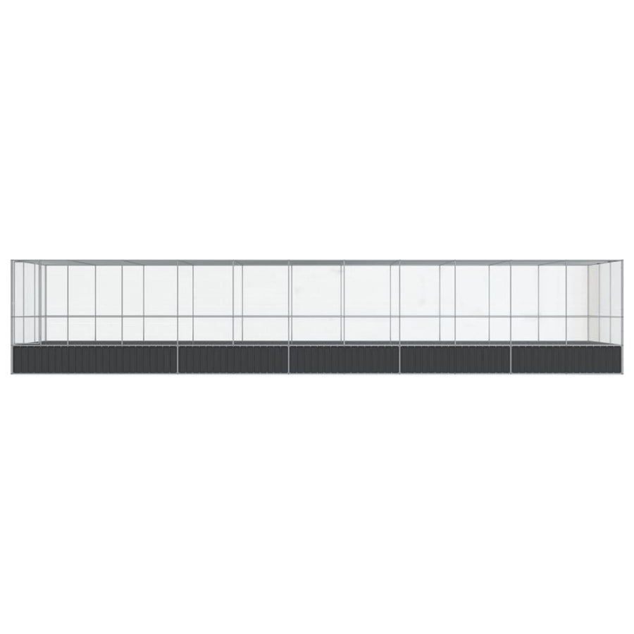 Aviary with Extension Silver 1139x307x212 cm Steel