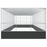Aviary with Extension Silver 1139x307x212 cm Steel - Top-Down View