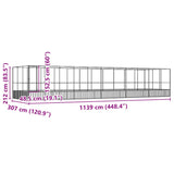 Aviary with Extension Silver 1139x307x212 cm Steel - Low Angle