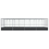 Aviary with Extension Silver 832x414x212 cm Steel