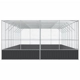 Aviary with Extension Silver 832x414x212 cm Steel - Top-Down View