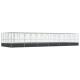 Aviary with Extension Silver 1246x414x212 cm Steel - Front View