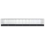 Aviary with Extension Silver 1246x414x212 cm Steel