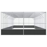 Aviary with Extension Silver 1246x414x212 cm Steel - Top-Down View