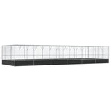Aviary with Extension Silver 1246x414x212 cm Steel - 45-Degree Angle