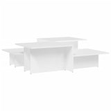 Coffee Tables 2 pcs White Engineered Wood - Front View