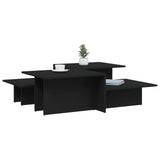 Coffee Tables 2 pcs Black Engineered Wood - Side View