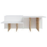 Coffee Tables 2 pcs Sonoma Oak and White Engineered Wood - 45-Degree Angle