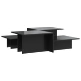 Coffee Tables 2 pcs High Gloss Black Engineered Wood - Front View