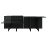 Coffee Tables 2 pcs High Gloss Black Engineered Wood - 45-Degree Angle
