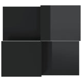 Coffee Tables 2 pcs High Gloss Black Engineered Wood - Rear View