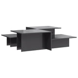 Coffee Tables 2 pcs High Gloss Grey Engineered Wood - Front View