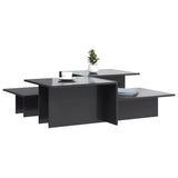 Coffee Tables 2 pcs High Gloss Grey Engineered Wood - Side View