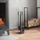 4 Piece Fireplace Tool Set 22x59 cm Steel - Side View