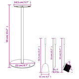 4 Piece Fireplace Tool Set 22x59 cm Steel