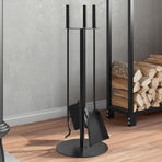 4 Piece Fireplace Tool Set 22x59 cm Steel