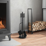 5 Piece Fireplace Tool Set 18x66 cm Steel - Side View
