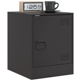 Bedside Cabinets 2pcs Black 34.5x39x44 cm Steel - Side View