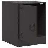 Bedside Cabinets 2pcs Black 34.5x39x44 cm Steel - Rear View