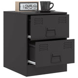 Bedside Cabinets 2 pcs Black 34.5x39x44 cm Steel