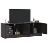 TV Cabinets 2pcs Black 67x39x44 cm Steel - Side View