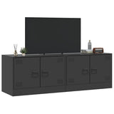 TV Cabinets 2pcs Black 67x39x44 cm Steel - Top-Down View
