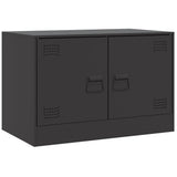 TV Cabinets 2pcs Black 67x39x44 cm Steel - 45-Degree Angle