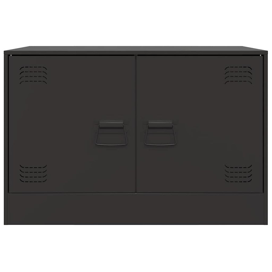 TV Cabinets 2pcs Black 67x39x44 cm Steel