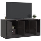TV Cabinet Black 99x39x44 cm Steel - Top-Down View