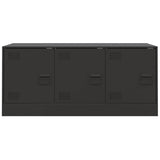 TV Cabinet Black 99x39x44 cm Steel - Rear View