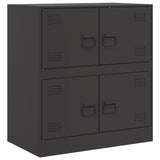 Sideboard Black 67x39x73 cm Steel - Front View