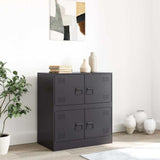 Sideboard Black 67x39x73 cm Steel - Side View