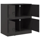 Sideboard Black 67x39x73 cm Steel - Close-Up Angle