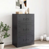 Sideboard Black 67x39x107 cm Steel - Side View
