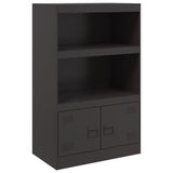Sideboard Black 67x39x107 cm Steel - Front View
