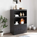 Sideboard Black 67x39x107 cm Steel - Side View