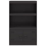 Sideboard Black 67x39x107 cm Steel - Rear View